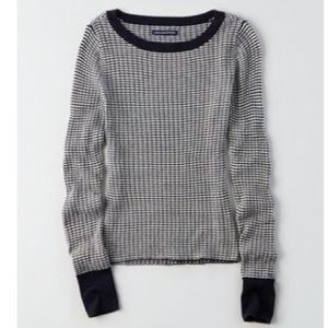 Striped knit pullover